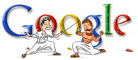 Google Doodle VIII celebrates the 2004 Summer Olympics in Athens